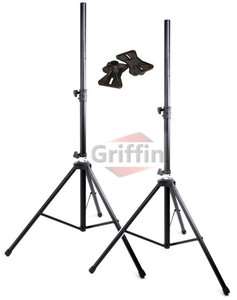   Pair PA Speaker Monitor Stage Stands on Tripod Pro Audio Mount DJ 2