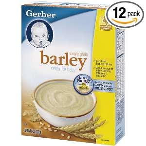 Gerber Cereal, Barley Single Grain, 8 Ounce Boxes (Pack of 12):  