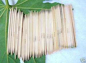 5x 11 sizes 5 Double Pointed Knitting Bamboo Needles  