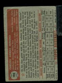 NH) 1952 Topps # 195 MINNIE MINOSO Rookie *White Sox  