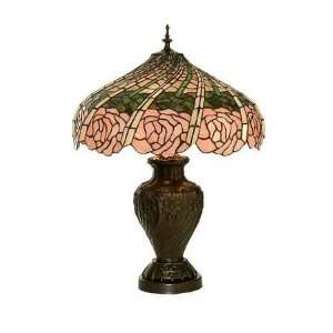  Meyda Tiffany Lamp 81461 24H Rose Swirl Table Lamp: Home 
