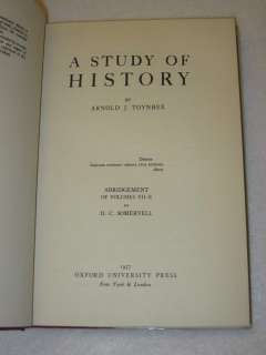 Arnold J. Toynbee   A STUDY OF HISTORY   Abridgement by Somervell 2vol 