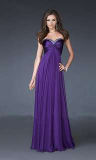 Sexy Chiffon Stock Bridesmaid Evening Gown Prom Dress Size 6 8 10 12 