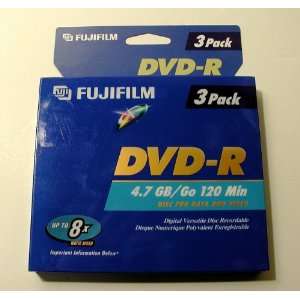  FUJI DVD R FUJI/3 4X Recordable DVD R Discs with Jewel 