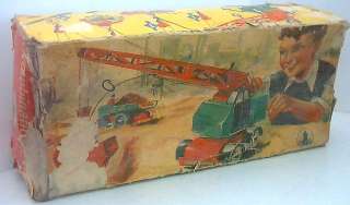 post war STRENCO Toy Crane +orig Box+parts Great Piece  