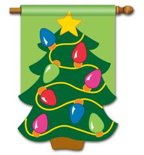 Light the Christmas Tree Applique Sculpted Garden Flag by BreezeArt 