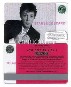 STARBUCKS UK BEATLES Paul McCartney CARD GEM MINT 2007  