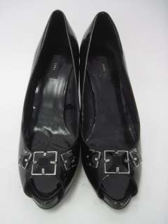 ZARA Black Patent Leather Peep Toe Pumps Size 10  
