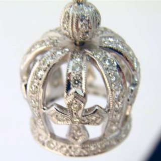18 kt white gold Diamond crown earrings 2.52ct  