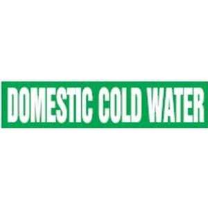 DOMESTIC COLD WATER   Self Stick Pipe Markers   outside diameter 1 1/2 