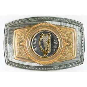   Gold & Silver Irish half dollar size Harp   coin   Belt Buckle: Beauty