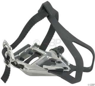 Wellgo LU 961 Road Pedals Silver with Clips & Straps  