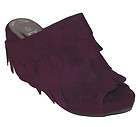   Zoe Kayne Purple suede Platform Sandals wedge pumps 7 New Tassel $375