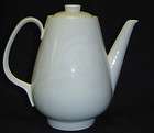Modern Design White Porcelain Tea Coffee Pot Easterling Germany Damask 