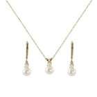 5mm Cultured Freshwater Pearl and Opal Pendant and Earring Set 