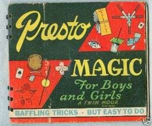 1945 Twin Book Presto Magic Tricks Puzzles Boys Girls  
