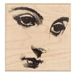  Hampton Art Wood Mounted Rubber Stamp Face Large By The 