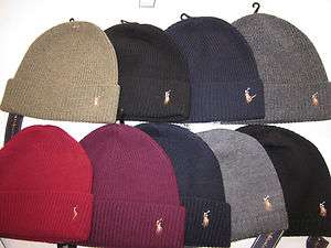   Lauren Cuffed Knit Hat & Beanie Hat 100% Merino Wool hat w Logo  