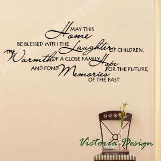 May this home be blessed  DECAL STICKER QUOTE WALLPAPER  