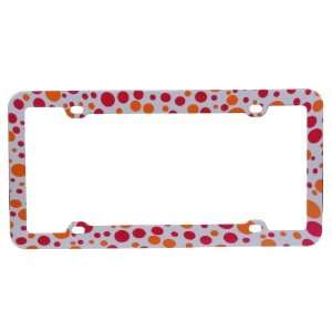 Orange Polka Dots Plastic License Plate Frame: Automotive