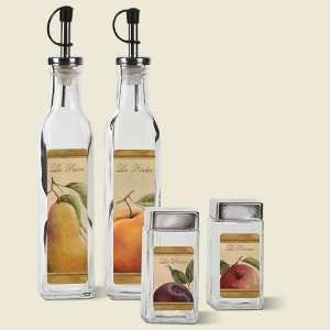 Olio Olive and Vine Tuscan Theme Oil Bottle and Salt and Pepper Shaker 