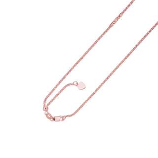 Adjustable Popcorn Chain Necklace 14K Rose Pink Gold 22  