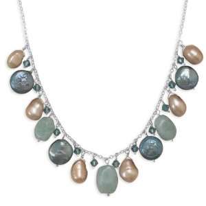  Freshwater pearl necklace with ite 