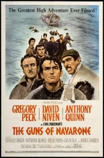 The Guns of Navarone 1961 Orig Movie Poster WWII  