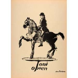  1952 Original Lithograph Lee Jackson Equine Horseback 
