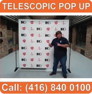 NEW 8 x 8 STEP and REPEAT BACKDROP STAND + FREE BANNER (Background 