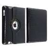 360 Crocodile Leather Rotation Stand Cover Case For iPad 2 Black 