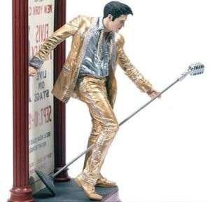 Elvis Presley GOLD Figure Microphone & New York Poster!  