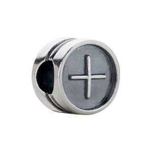  Kera Plus Sign Cylinder Bead/Sterling Silver: Jewelry