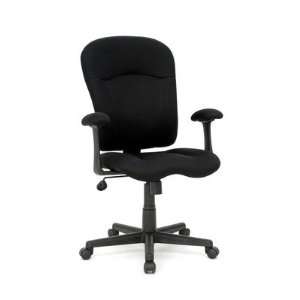  Gruga Fabric Task Chair w Arms in Black: Office Products