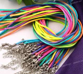 10 X Multicolor Satin Necklace Pendant Cords Thread 2mm CHIC  