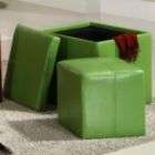 Oxford Creek Storage Cube Ottoman in Green