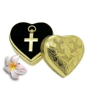   Smooth Brass Cross Keepsake Cremation Pendant With Free Case Jewelry