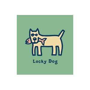 Life Is Good Lucky Dog on Apple Mens Tee:  Sports 
