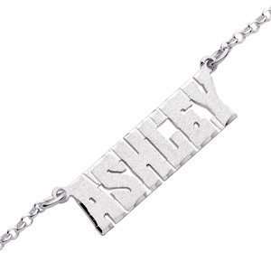  Sterling Silver Block Name Anklet   Personalized Jewelry Jewelry