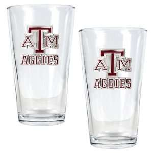  Texas A&M Aggies Set of 2 Beer Glasses