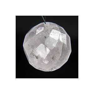    Rock Crystal Faceted Bead   Center Thru Hole