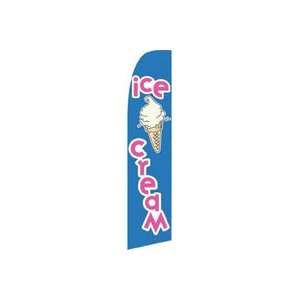  Ice Cream (Blue/Pink) Feather Flag (11.5 x 2.5 Feet 