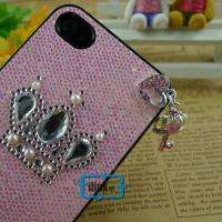Pretty Crown & Key Pink Bling Case For iPhone 4 4G#A445  