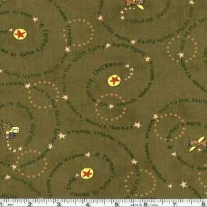  45 Wide Rons World Vroom Dark Olive Fabric By The Yard 