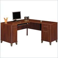 Bush Furniture Somerset 60 L Shape Wood Hansen Cherry Computer Desk 