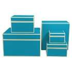   Semikolon Square Nesting/Organizer Boxes, Set of 5, Turquoise (309 19