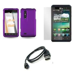  4G (AT&T) Premium Combo Pack   Purple Rubberized Shield Hard Case 
