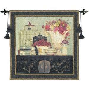   2735 WH Song Bird Bouquet Tapestry   Kathryn White