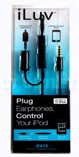   Black iPod Headphone Adapter +Remote Control 0639247132368  