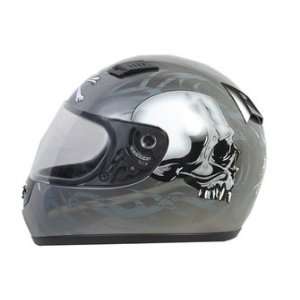  Daytona Helmets Shadow Gun Metal Grey Skulls Full Face 